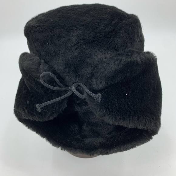 Trapper hat fuzzy ear flaps warm winter black - Picture 4 of 7